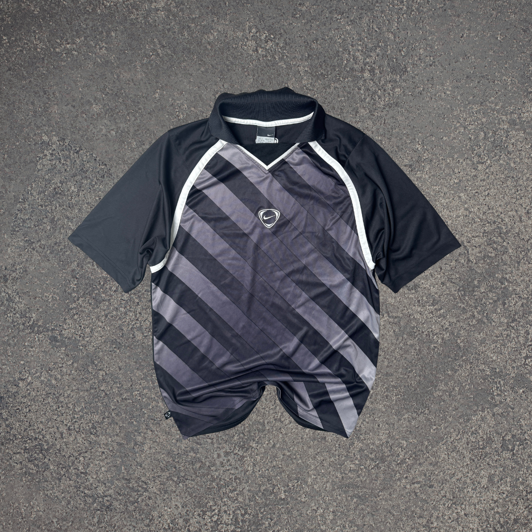 Nike Vintage Jersey / Polo Sportiva Nero & Grigio – Taglia L