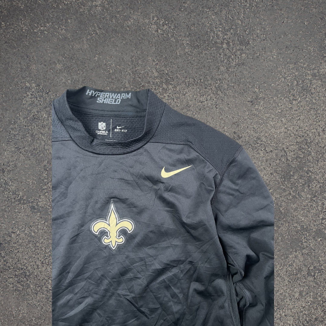 Nike Hyperwarm Shield NFL New Orleans Saints Crewneck Nero
