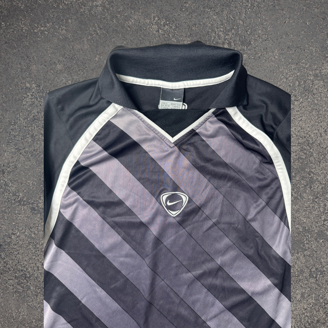 Nike Vintage Jersey / Polo Sportiva Nero & Grigio – Taglia L